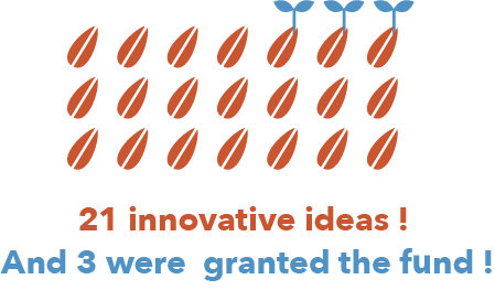 21 innovative ideas ! And 3 were  granted the fund !